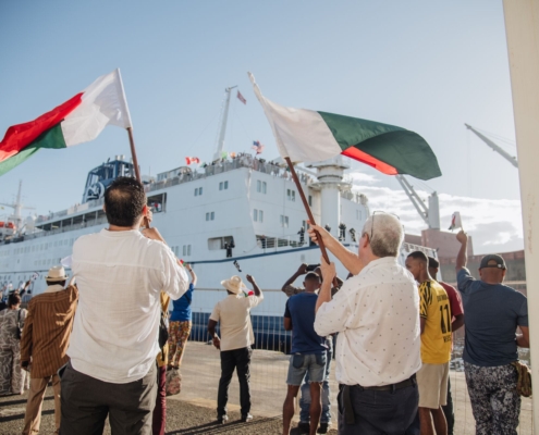 The Africa Mercy's arrival to Toamasina, Madagascar.